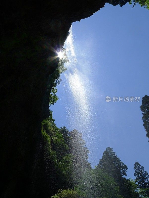 日本岛根县冲木的Dangyonotaki (Dangyo Falls)(日本100佳瀑布)